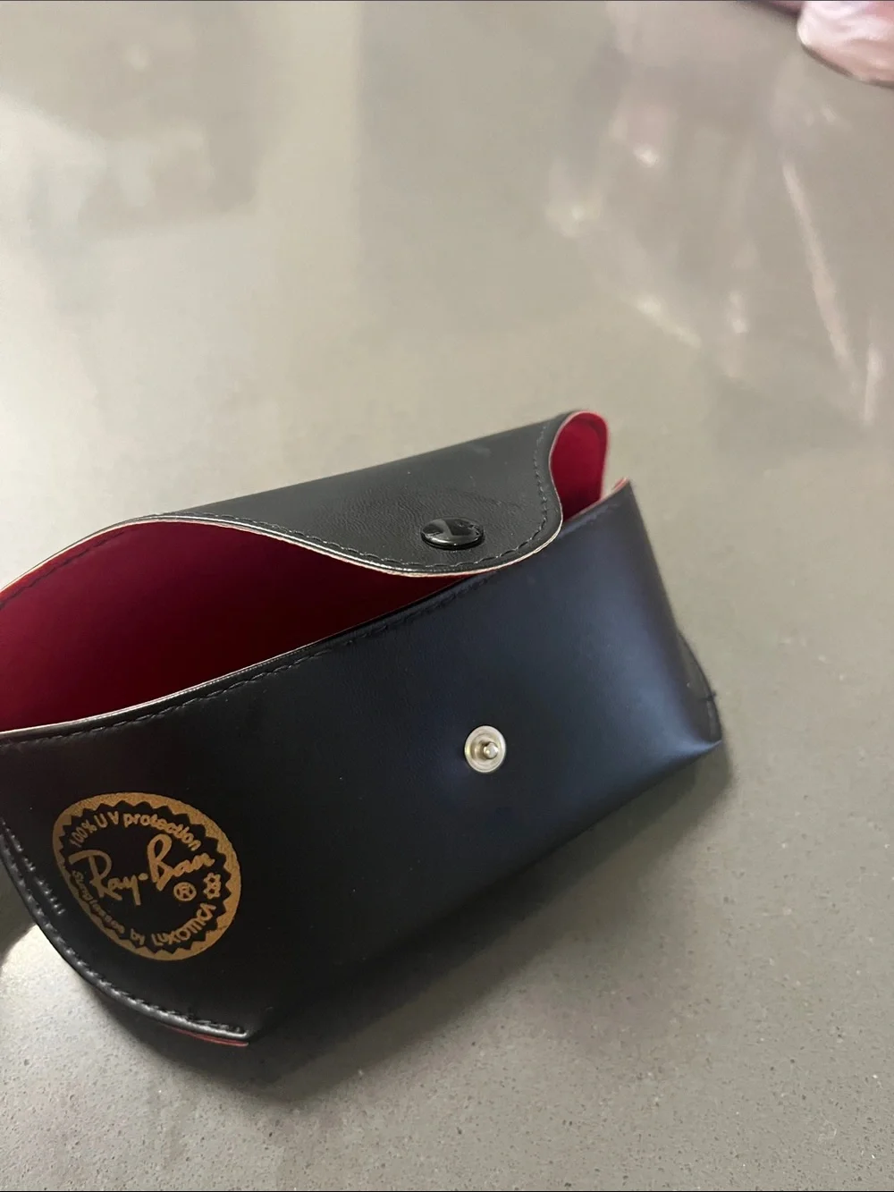 Ray-Ban Black Sunglasses Pouch with Red Trim
